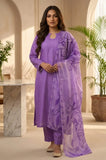 Shahijora - 3PC Lawn Shirt With Slub Net Printed Dupatta and Trouser - SS01147