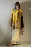 Safinaz - 3PC Dhanak Embroidered Shirt With Pashmina Printed Dupatta and Trouser - SS01091