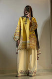 Safinaz - 3PC Dhanak Embroidered Shirt With Pashmina Printed Dupatta and Trouser - SS01091