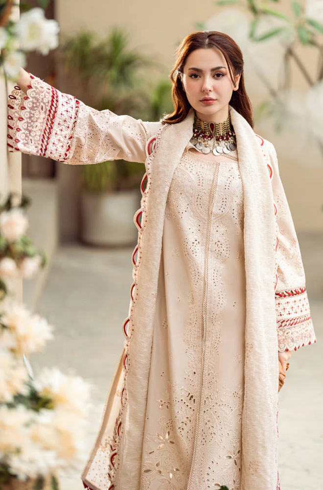 Qalamkar - 3PC Lawn ChickenKari Embroidered Suit - SA0103