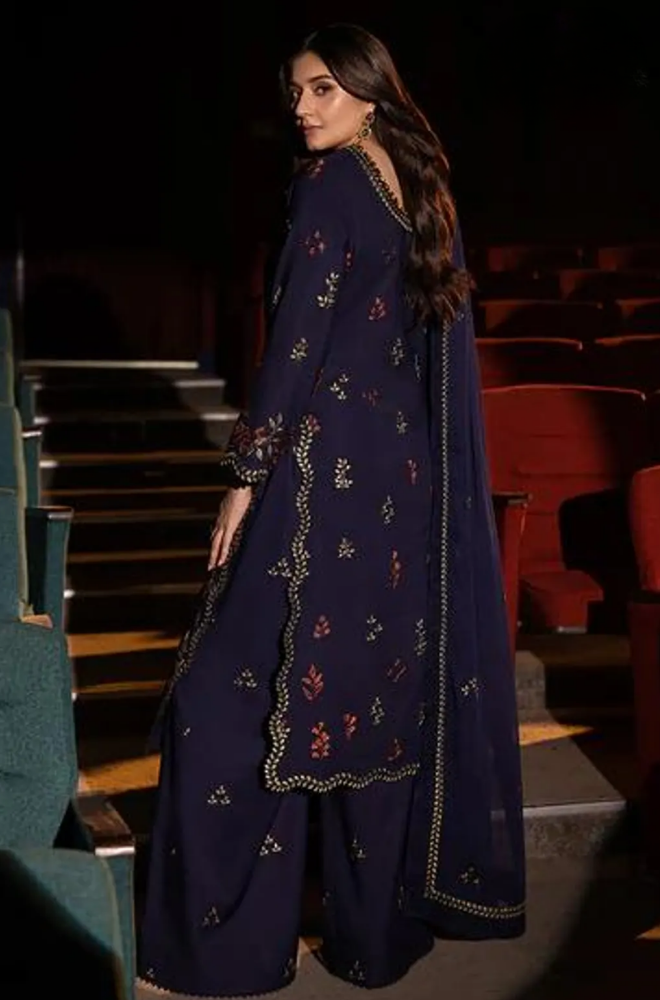 ASIM JOFA - Winter 3PC Dhanak Embroidered Suit - SS0483