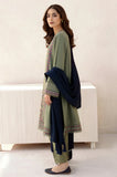 Jazmin - 3PC Dhanak Embroidered Shirt With Dhanak Embroidered Dupatta and Trouser - SS0906