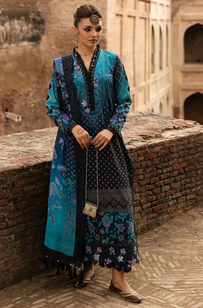 Charizma - 3PC Printed Lawn Suit With Lawn Printed Dupatta and Trouser - SS0974