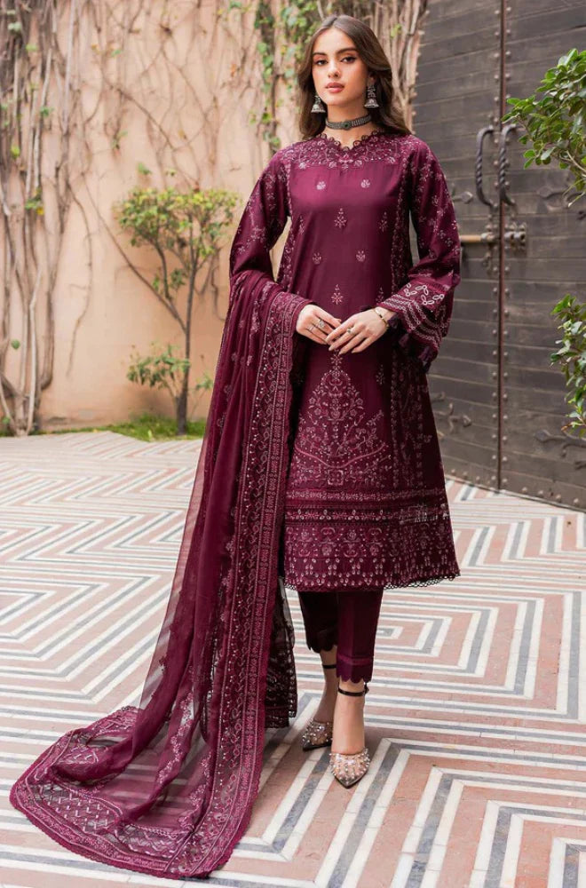 Farasha - 3PC Lawn Embroidered Suit - SU0087