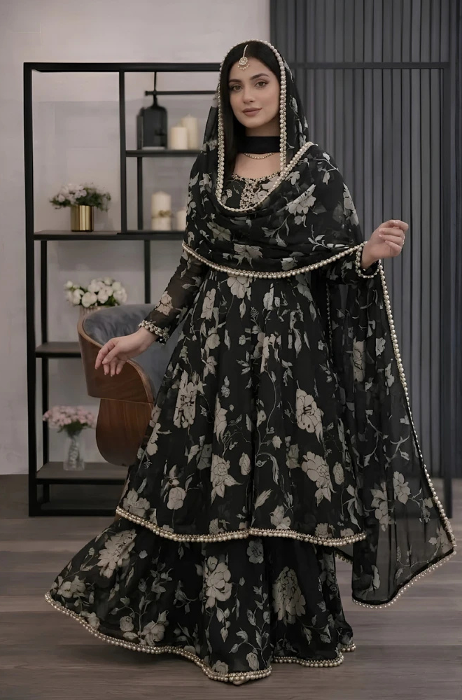 Shahijora Black Maxi Dress for Women