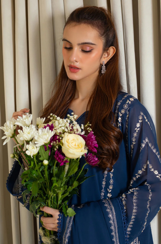 Agha Noor - Winter 3PC Dhanak Embroidered Suit - SS0417