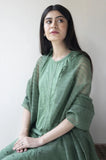 Dyot - 3PC Dhanak  Embroidered Shirt with Organza Embroidered Dupatta and Trouser - SS0893