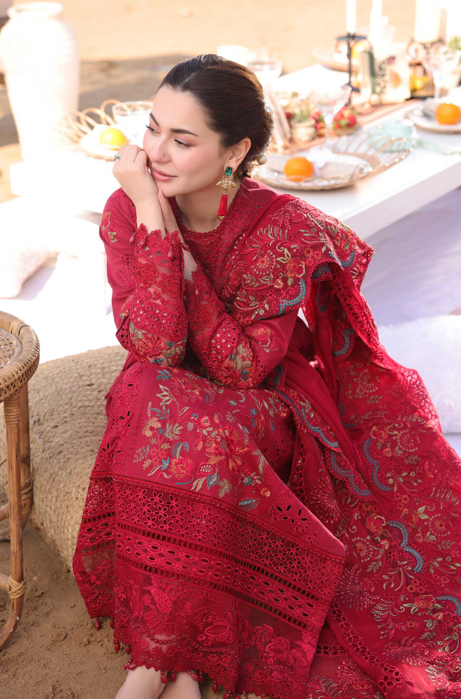 IMROZIA - Winter 3PC Dhanak Embroidered Suit - SS0484