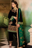 Boraque -Winter 3PC Velvet Embroidered Suit - SS0173