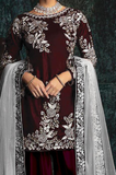 Boraque -Winter 3PC Velvet Embroidered Suit - SS0559