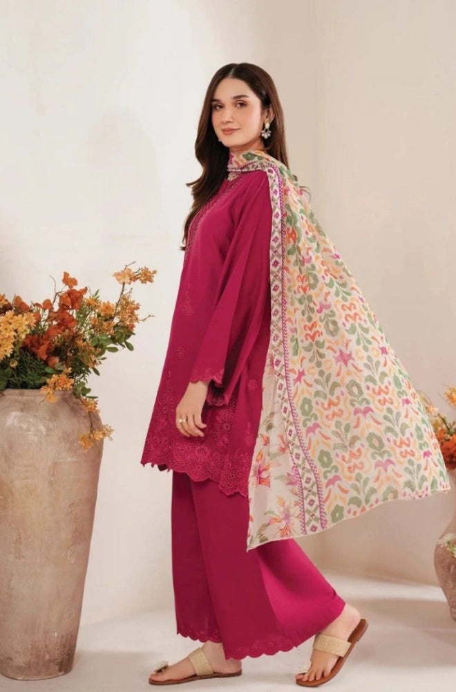 Shanzay - 3PC Lawn Embroidered Shirt With Printed Dupatta and Trouser - SS0226