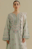 ZARA SHAHJAHAN - Summer 3PC Lawn Embroidered Suit - SS0635