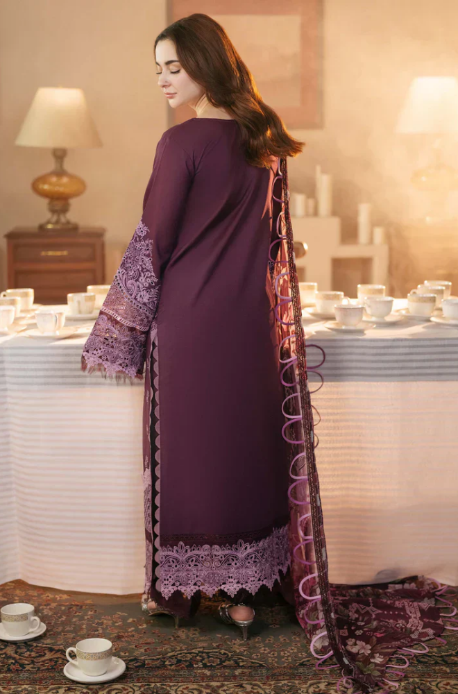 Zara Shahjahan - Winter 3PC Dhanak Embroidered Suit - SS0456