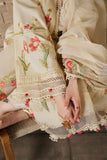 Maryam Hussain - 3PC Lawn Embroidered Shirt With Organza Embroidered Dupatta and Trouser - SS0826