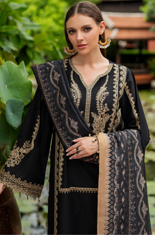 BAROQUE - Winter 3PC Dhanak Embroidered Suit - SS0485