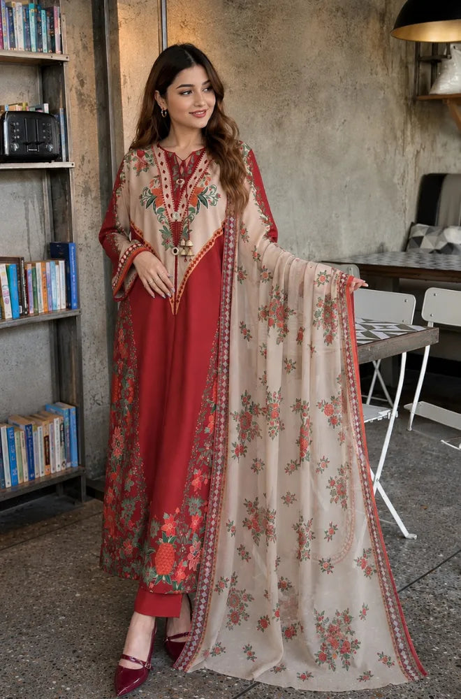 Shahijora - 3PC Lawn Printed Shirt With Lawn Printed Dupatta and Trouser -SS0981