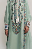 Jugnu - 3PC Dhanak Embroidered Shirt With Chiffon Embroidered Dupatta and Trouser - SS01060