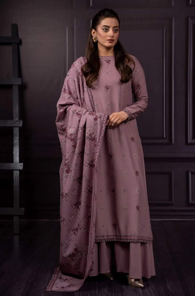 Azure - Winter 3PC Dhanak Embroidered Suit - SS0426