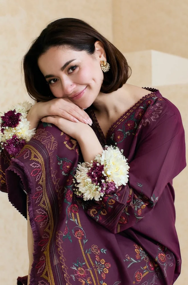 Mishkaa - 3PC Lawn Embroidered Suit - SS0125