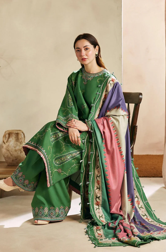 ZARA SHAH JAHAN - Winter 3Pcs Dhanak Embroidered Suit - SU0056