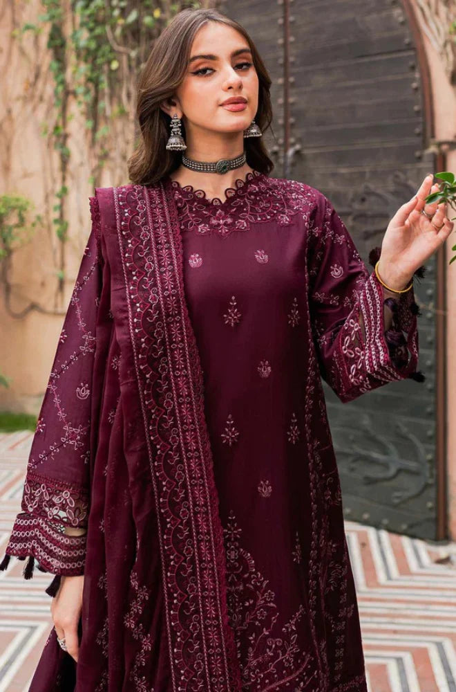 Farasha - 3PC Lawn Embroidered Suit - SU0087