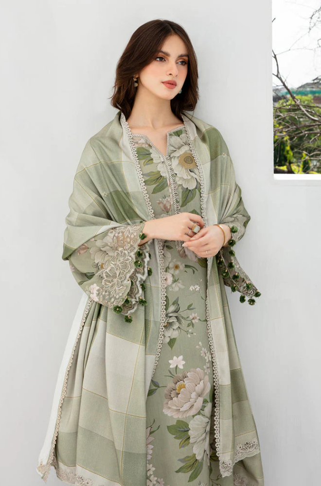 Sapphire - Winter 3PC Khaddar Digital Printed Dress - SS0516