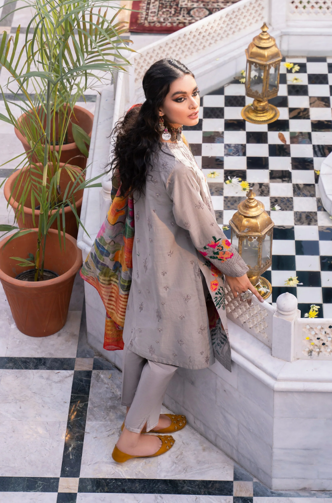 LimeLight - 3 Piece - Dhanak Embroidered Suit - SSIN213