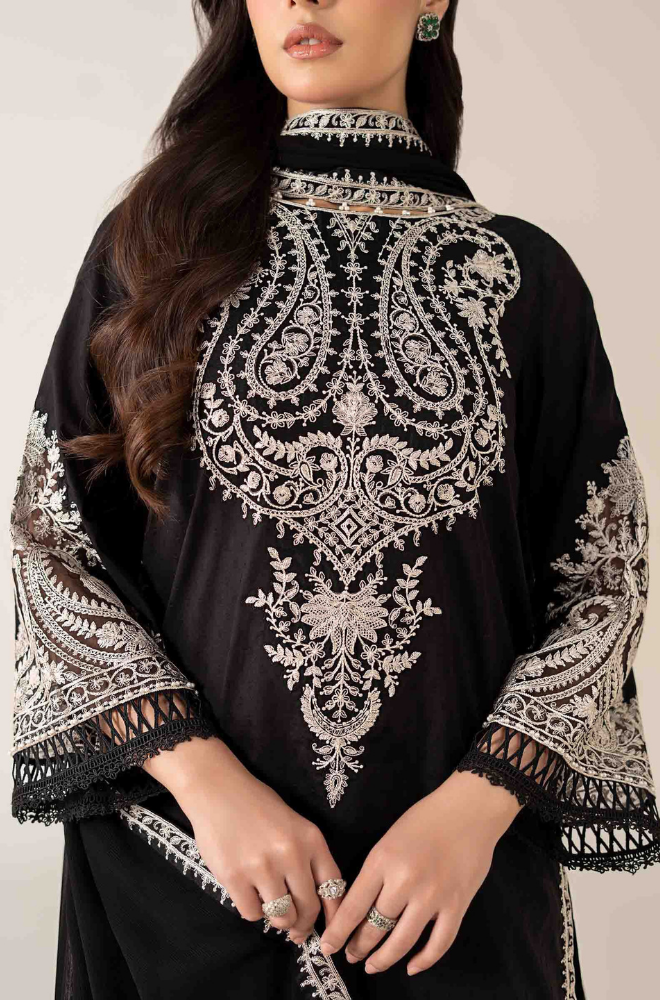 Maria B - Winter 3PC Dhanak Embroidered Suit - SS0414