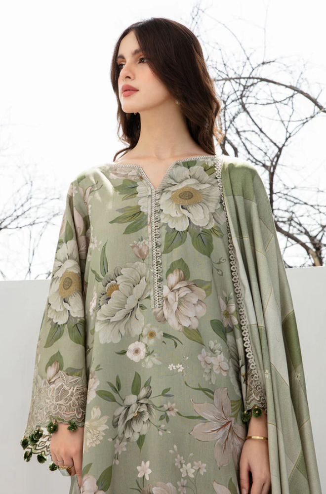 Sapphire - Winter 3PC Khaddar Digital Printed Dress - SS0516