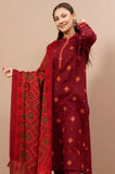 Kayseria - 3PC Dhanak Embroidered Shirt With Twill Printed Dupatta and Trouser - SS0891