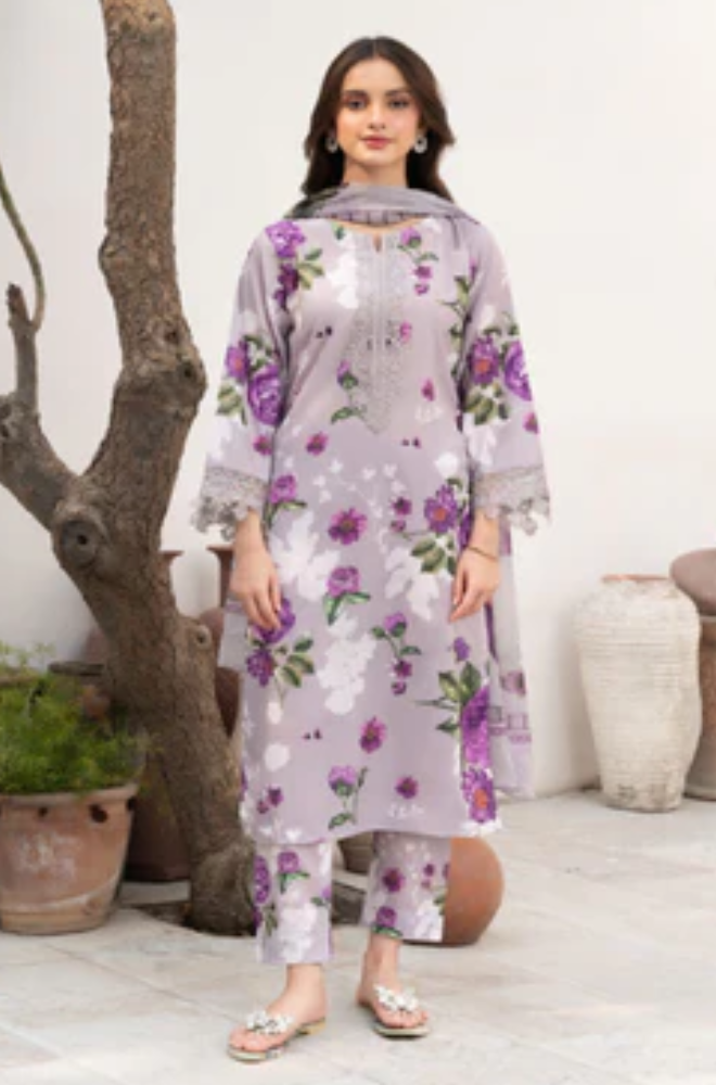 Sapphire - Winter 3PC Khaddar Digital Printed Dress - SS0514