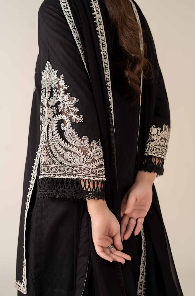 Maria B - Winter 3PC Dhanak Embroidered Suit - SS0414