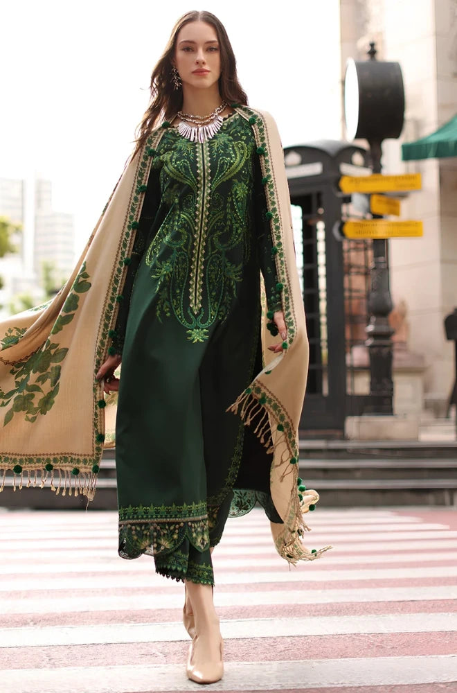 Charizma - 3PC Unstitched Dhanak Embroidered Shirt with Pashmina Printed Dupatta and Trouser - SS01150