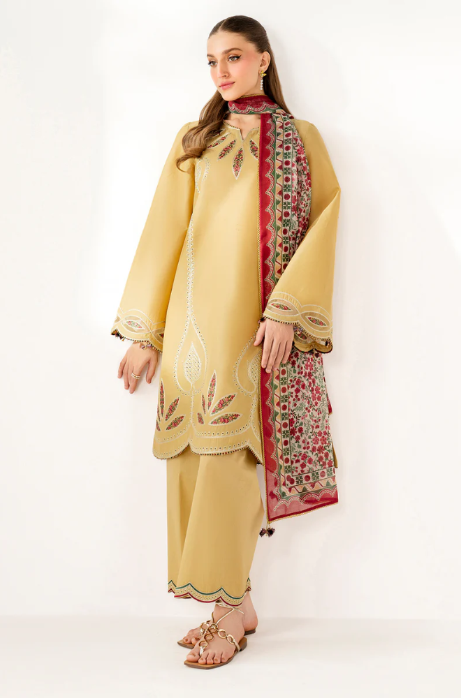 Jazmin - Winter 3PC Dhanak Embroidered Suit - SS0519