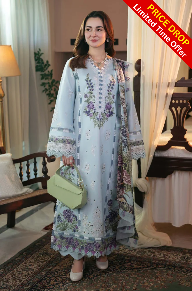Qalamkar - 3PC Lawn ChickenKari Embroidered Suit - SA0106