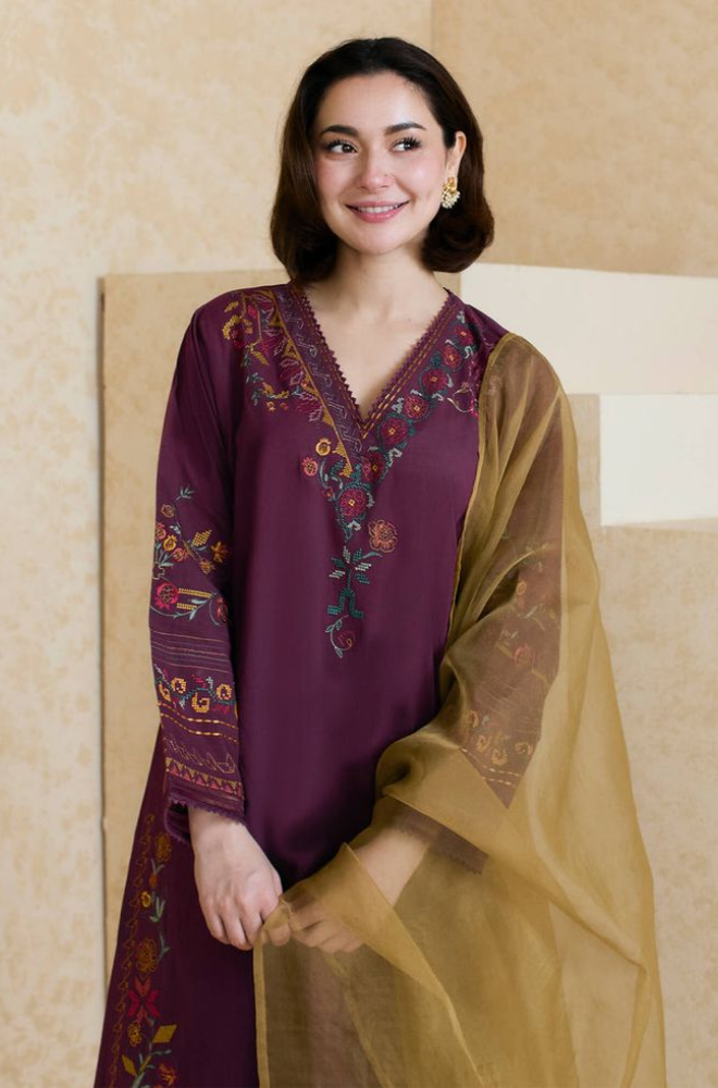 Mishkaa - 3PC Lawn Embroidered Suit - SS0125