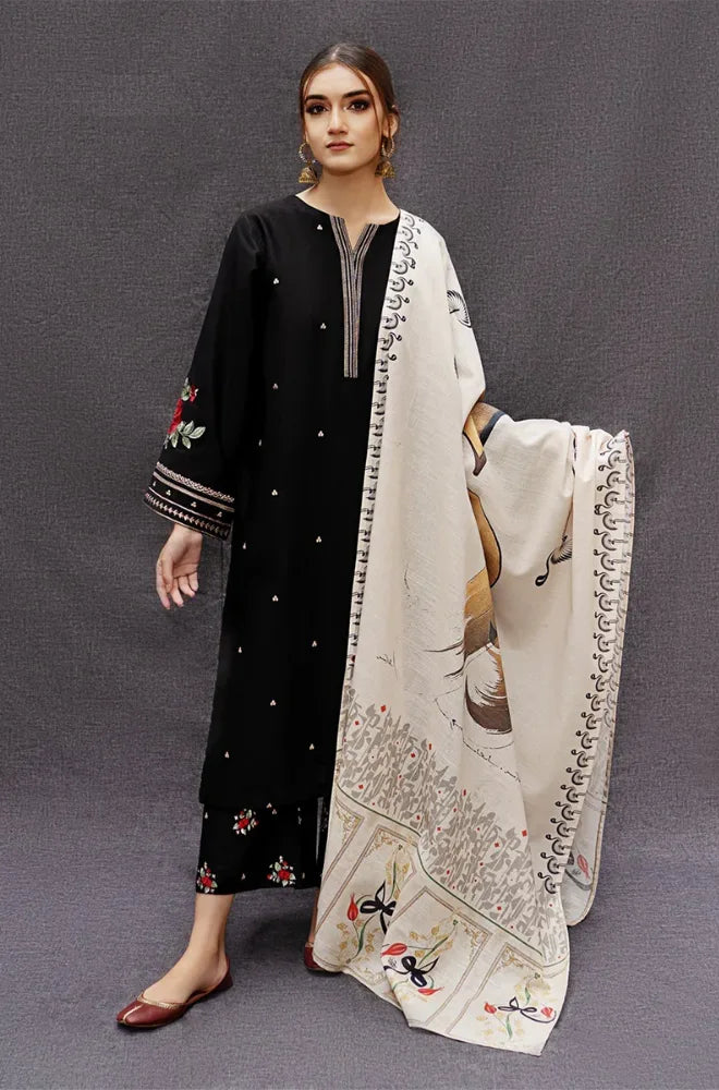 Urge - 3PC Dhana Embroidered Shirt With Twill Printed Dupatta and Trouser - SS0901