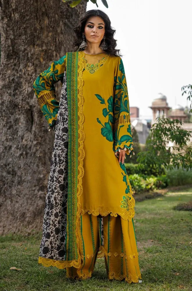 Charizma - 3PC Karandi Printed Shirt With Karandi Printed Dupatta and Trouser - SS0950