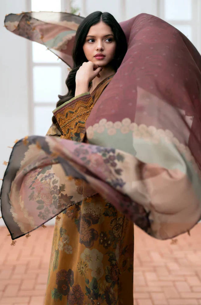 Baroque - Winter 3PC Khaddar Digital Printed Dress - SS0513