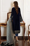 Jazmin - 3PC Velvet Embroidered Shirt With Organza Embroidered Dupatta and Trouser - SS0928