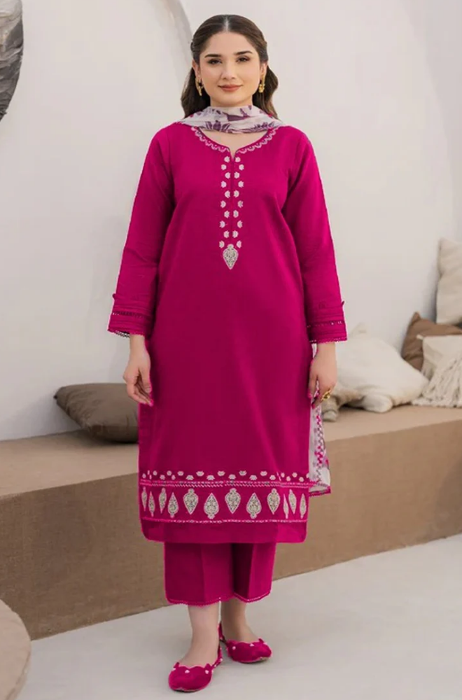 Zarashahjhan - Winter 3PC Dhanak Embroidered Suit - SS0501