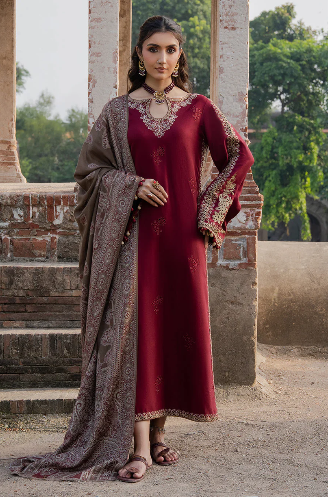 Izel - Winter 3PC Dhanak Embroidered Suit - SS0556
