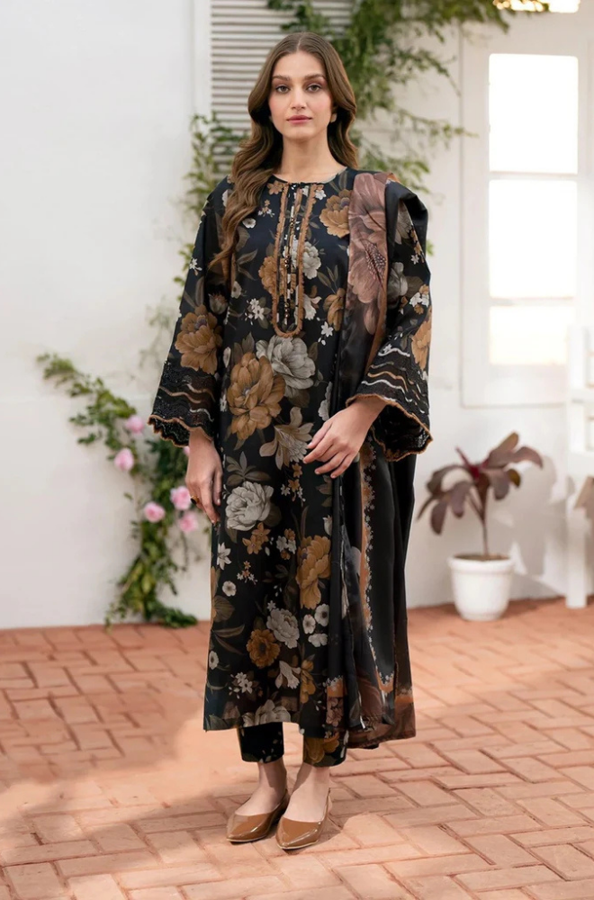 Baroque - 3 Piece - Khaddar Print Suit - SRZ0080