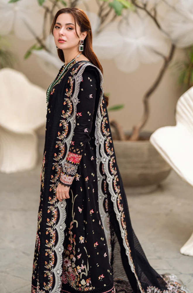 Qalamkar - 3PC Lawn Embroidered Suit - SA0101