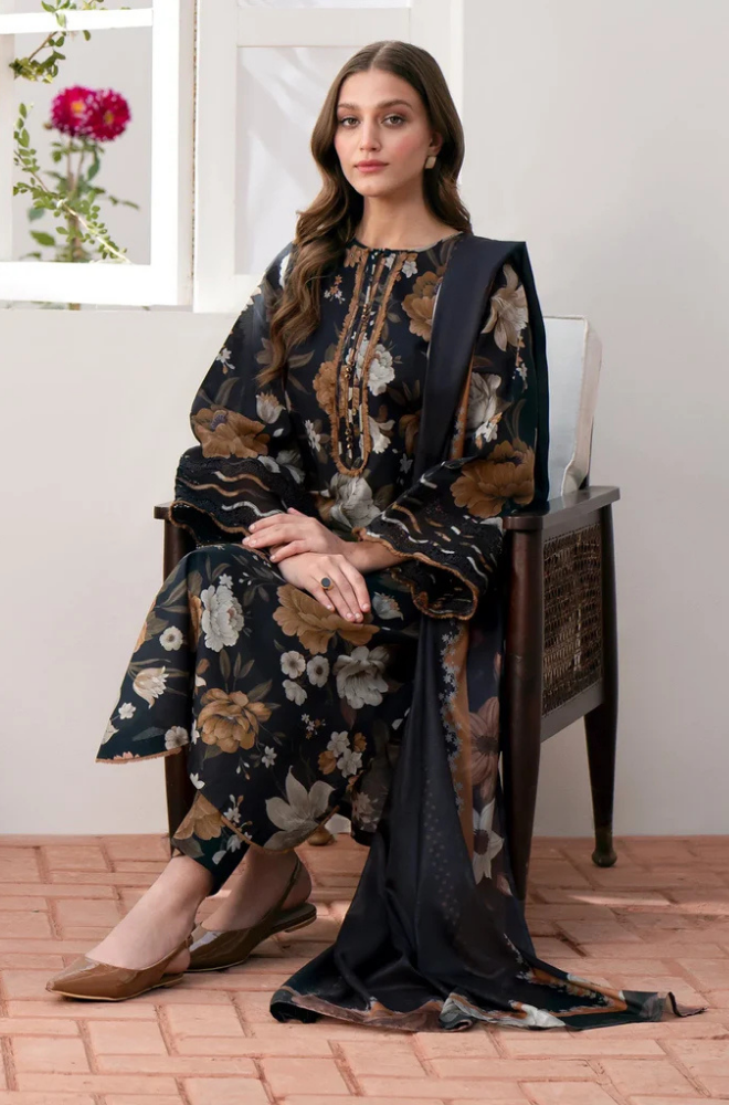 Baroque - 3 Piece - Khaddar Print Suit - SRZ0080