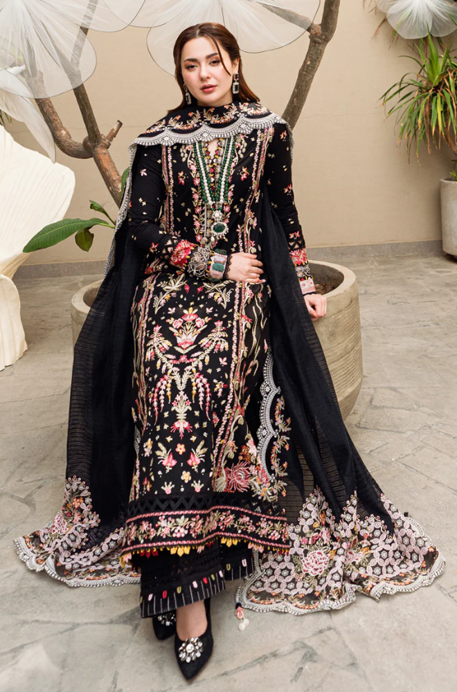 Qalamkar - 3PC Lawn Embroidered Suit - SA0101