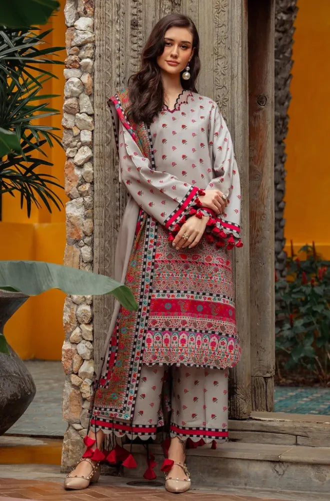 Charizma - 3PC Karandi Printed Shirt With Karandi Printed Dupatta and Trouser - SS0953