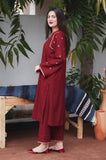 Aisling - 3PC Dhanak Embroidered Shirt With Dhanak Embroidered Dupatta and Trouser - SS0877