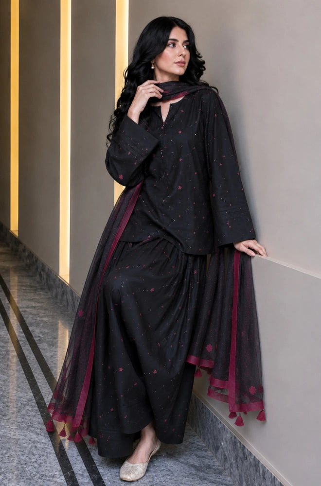 Shahijora - 3PC Lawn Printed Shirt With Monar Printed Dupatta and Trouser - SS0979