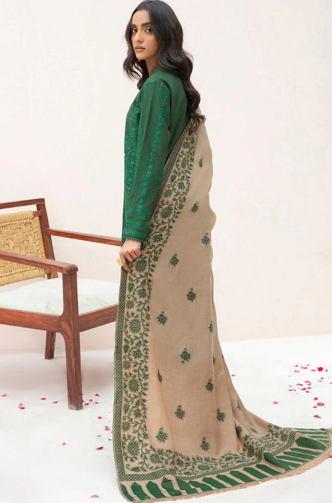 Sapphire - Winter 3PC Dhanak Embroidered Suit - SS0419